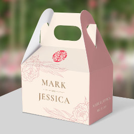 二中国のエレガント重の幸福結婚牡丹 フェイバーボックス