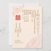 二中国のカエレガント国の結婚牡丹 招待状 (裏面)