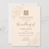 二中国のカエレガント国の結婚牡丹 招待状 (正面)