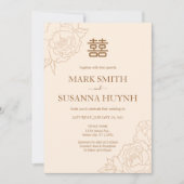 二中国のカエレガント国の結婚牡丹 招待状 (正面)