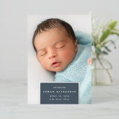 二乗遠くに |シルバーフォイル誕生のお知らせ 箔招待状 (立ち正面)