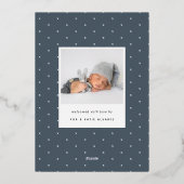 二乗遠くに |シルバーフォイル誕生のお知らせ 箔招待状 (裏面)