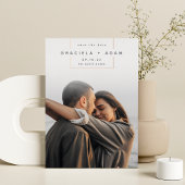 二乗遠くに |縦モダンの写真の日付を保存 箔招待状