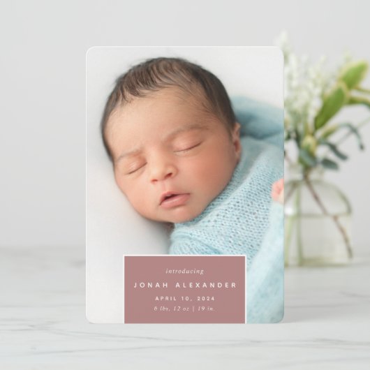 二乗遠くに |縦方向の写真の誕生のお知らせ 案内状 (スタンド正面)