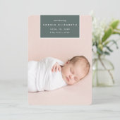 二乗遠くに |縦方向の写真誕生 案内状 (スタンド正面)