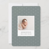 二乗遠くに |縦方向の写真誕生 案内状 (裏面)