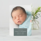 二乗遠くに |縦方向の写真誕生 案内状 (スタンド正面)