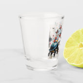 二亀に花と蝶 ショットグラス (左)