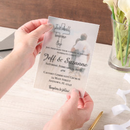 二人がクリスチャンの写真結婚の一つ ベラム紙招待状