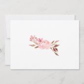 二人が一つになる ピンクの花のキリスト教の結婚式 招待状 (裏面)