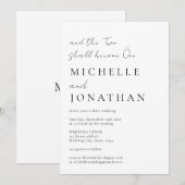 二人が一つになる モダンな聖書のクリスチャンウェディング 招待状 (正面/裏面)