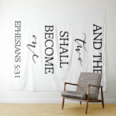 「二人が一つになる」結婚の背景式 タペストリー (インサイチュ(横))