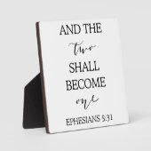 「二人が一つになる」結婚の背景式 フォトプラーク (正面)