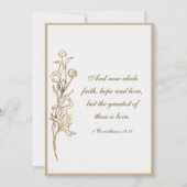 二人が一つの金ゴールドになるクリスチャン結婚ズ 招待状 (裏面)