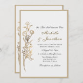 二人が一つの金ゴールドになるクリスチャン結婚ズ 招待状 (正面/裏面)