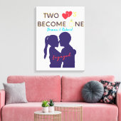 二人が愛を誓う 結婚する二人の心は一つに キャンバスプリント (インサイチュ (リビング))