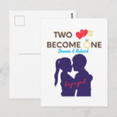二人が愛を誓う 結婚への第一歩 ポストカード (正面/裏面)
