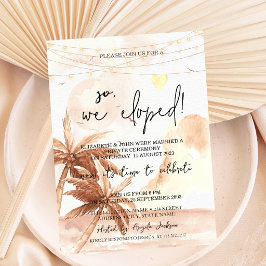 二人だけでこっそり結婚式を挙げました。Rustic Palms ウェディングエロープメント 招待状