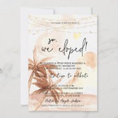 二人だけでこっそり結婚式を挙げました。Rustic Palms ウェディングエロープメント 招待状 (正面)