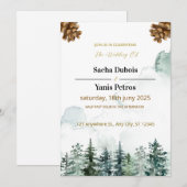 二人だけの結婚式　山での特別な誓い　ご招待 招待状 (正面/裏面)