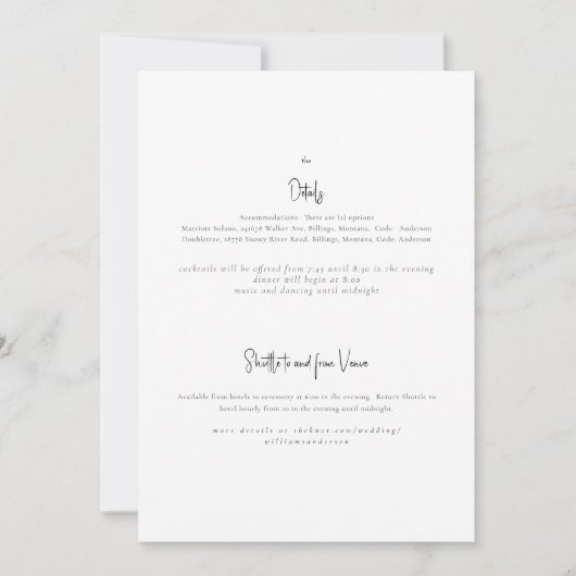 二人だけの結婚式　詳細招待状 招待状 (正面)