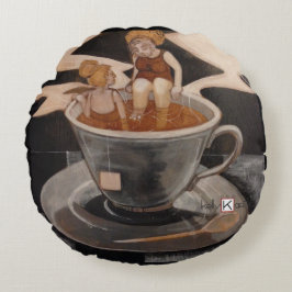 二人でお茶を ラウンドクッション