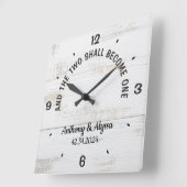 二人でひとつになる特別な時計 スクエア壁時計 (傾斜)
