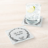 二人で愛する人生を築いた マーさんとミセス ガラスコースター (アングル)