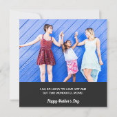 二人で母の日を祝う方が一人よりよっぽど素敵な写真カード (裏面)