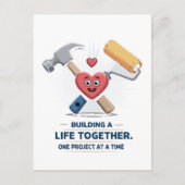 二人で築く生活 | かわいいDIYカップルの家 ポストカード (正面)