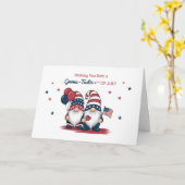 二人に7月4日かわいい愛国心格言 カード (黄色い花)