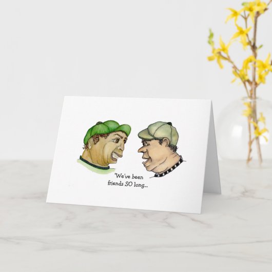 二人のおもしろい友人は似ている カード (黄色い花)