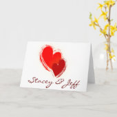 二人のハートが恋をしている カード (黄色い花)