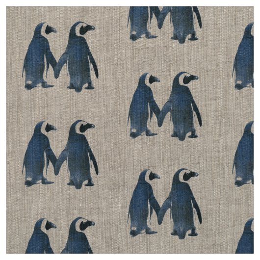 二人のペンギンを愛してパターン！ ファブリック (見本)