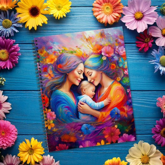 二人のママとベビー ノートブック