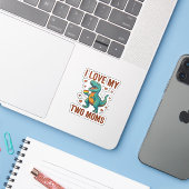 二人のママのプライド恐竜ベクターTシャツデザイン_1 シール (ノートパソコンとiPhone)