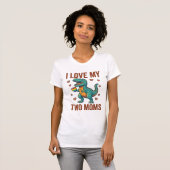 二人のママのプライド 恐竜 ベクターTシャツデザイン_1 Tシャツ (正面フル)