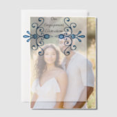 二人のラブバードの婚約パーティー ベラム紙招待状 (オフセット (カップル))