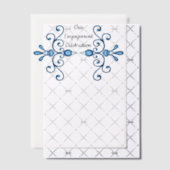 二人のラブバードの婚約パーティー ベラム紙招待状 (オフセット (招待状))