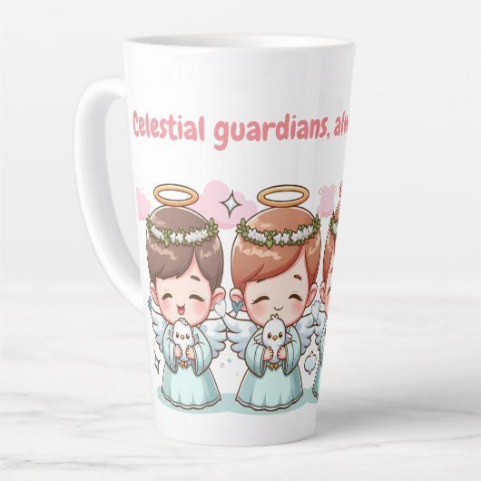 二人の天人 カフェラテマグ (左アングル)