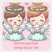 二人の天人 スクエアシール (正面)