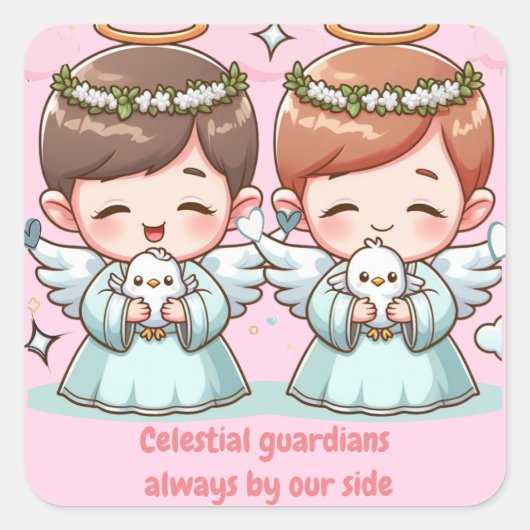 二人の天人 スクエアシール (正面)