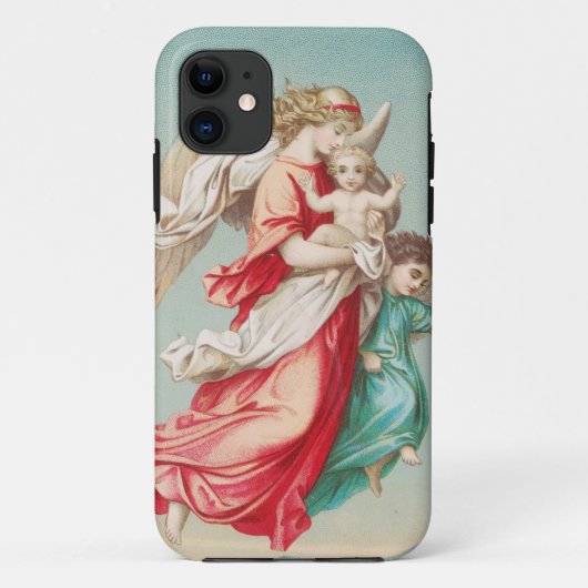 二人の天使が小さな子供を守る Case-Mate iPhoneケース (裏面)