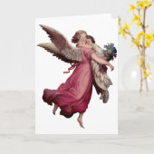 二人の天使が飛ぶ カード (黄色い花)