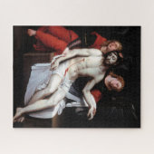 二人の天使に支えられた死んだキリスト（リバルタ） ジグソーパズル (横)