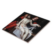 二人の天使に支えられた死んだキリスト(リバルタ) タイル (側面)