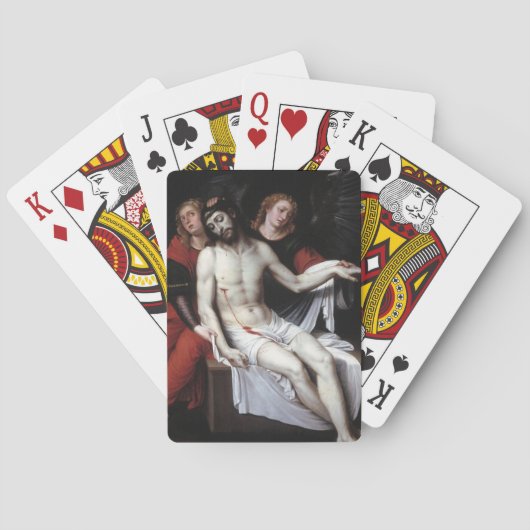 二人の天使に支えられた死んだキリスト（リバルタ） トランプ (裏面)