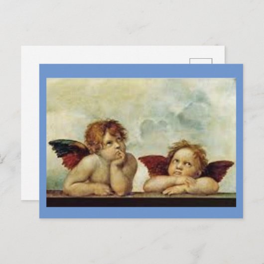 二人の天使のラファエ絵画ル、 ポストカード (正面/裏面)