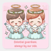 二人の天使、天の守護者。 スクエアシール (正面)
