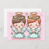 二人の天使、天の守護者 ポストカード (正面/裏面)